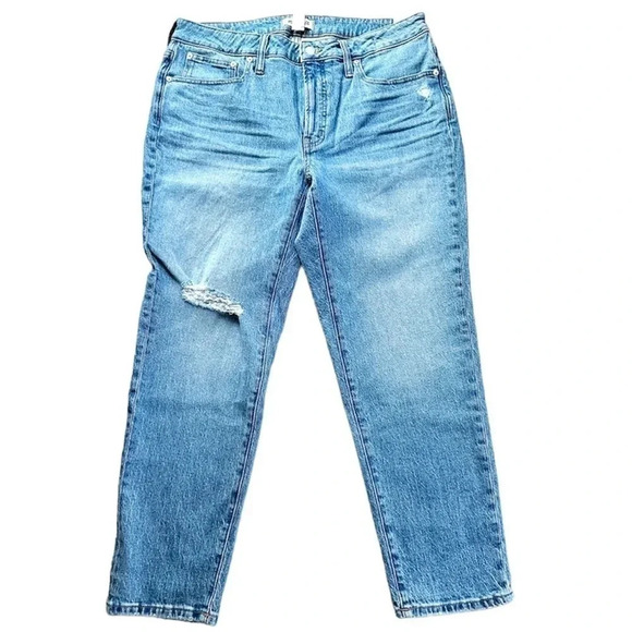 Madewell Mid-Rise Perfect Vintage Jean in Ainsdale Wash w/ Distressing Sz 16 NWT - Picture 1 of 13
